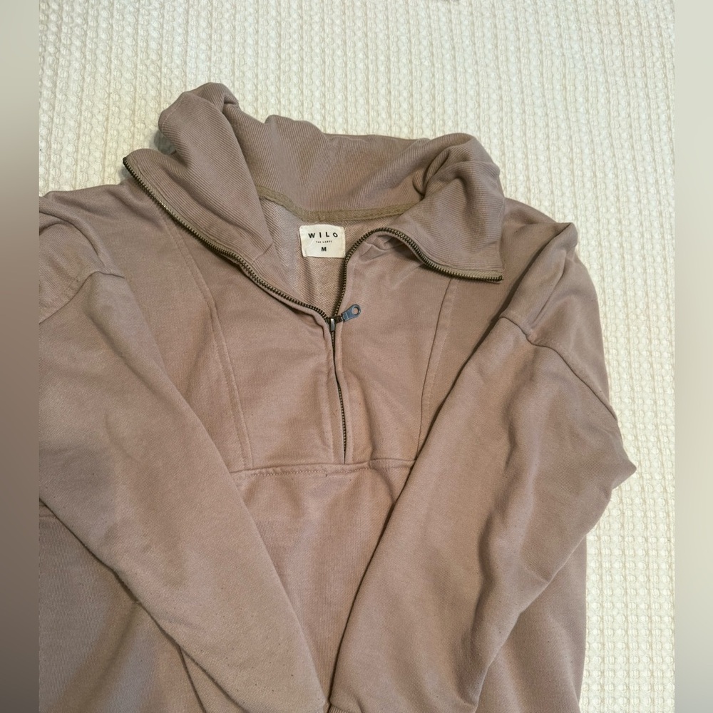 Willow Men's Zip Up Sweater in Taupe